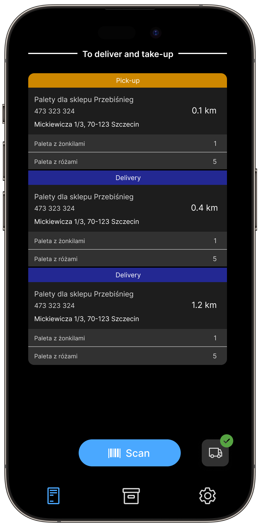 screenshot of the mobile app design